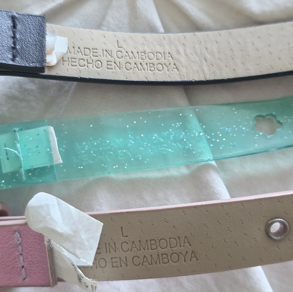 Kids Floral Belt Set - Black, Pink, and Teal